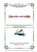 Sáng kiến kinh nghiệm Áp dụng phương pháp bàn tay nặn bột vào giảng dạy bộ môn Vật lí - Năm học 2015-2016 - Nguyễn Thị Thanh Tâm